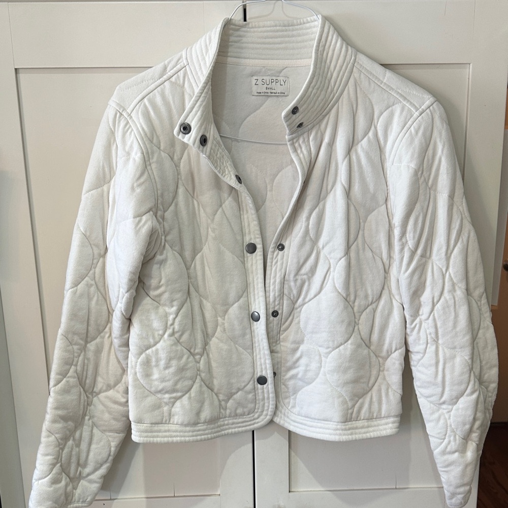 Z Supply Women's Cream Quilted Puffer Jacket